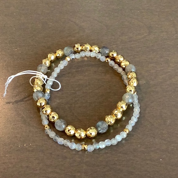 Gorjana Jewelry Gorjana Nwot Hammered Beaded Set Of Bracelets